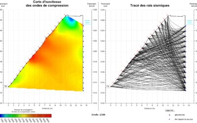 Barrage de Charpal (48) – Tomographie sismique entre parement amont et parement aval